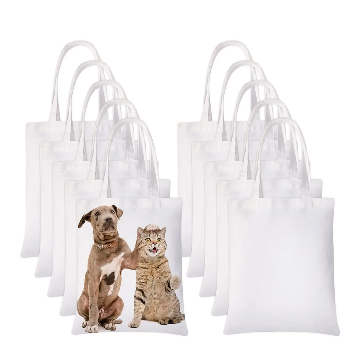 Tote Bag Sublimation - 6 sacos de lona branca dos