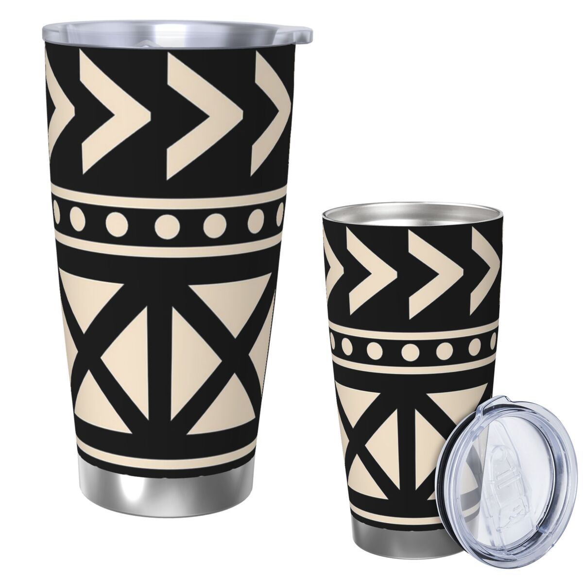 Tumbler 20Oz White - Pano de lama africano preto e