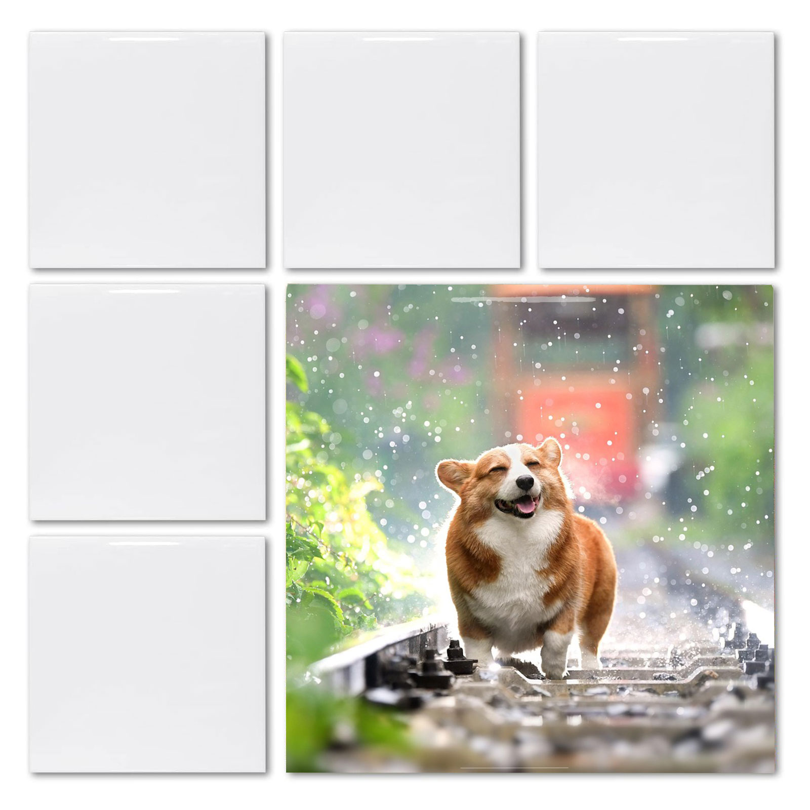 Ceramic Tile Blank - 20 peças de Placas Quadradas Brancas