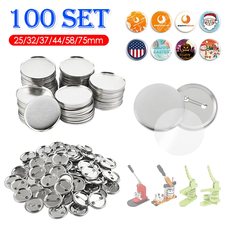 Button Badge Blank - 100 conjunto em branco crachá pino