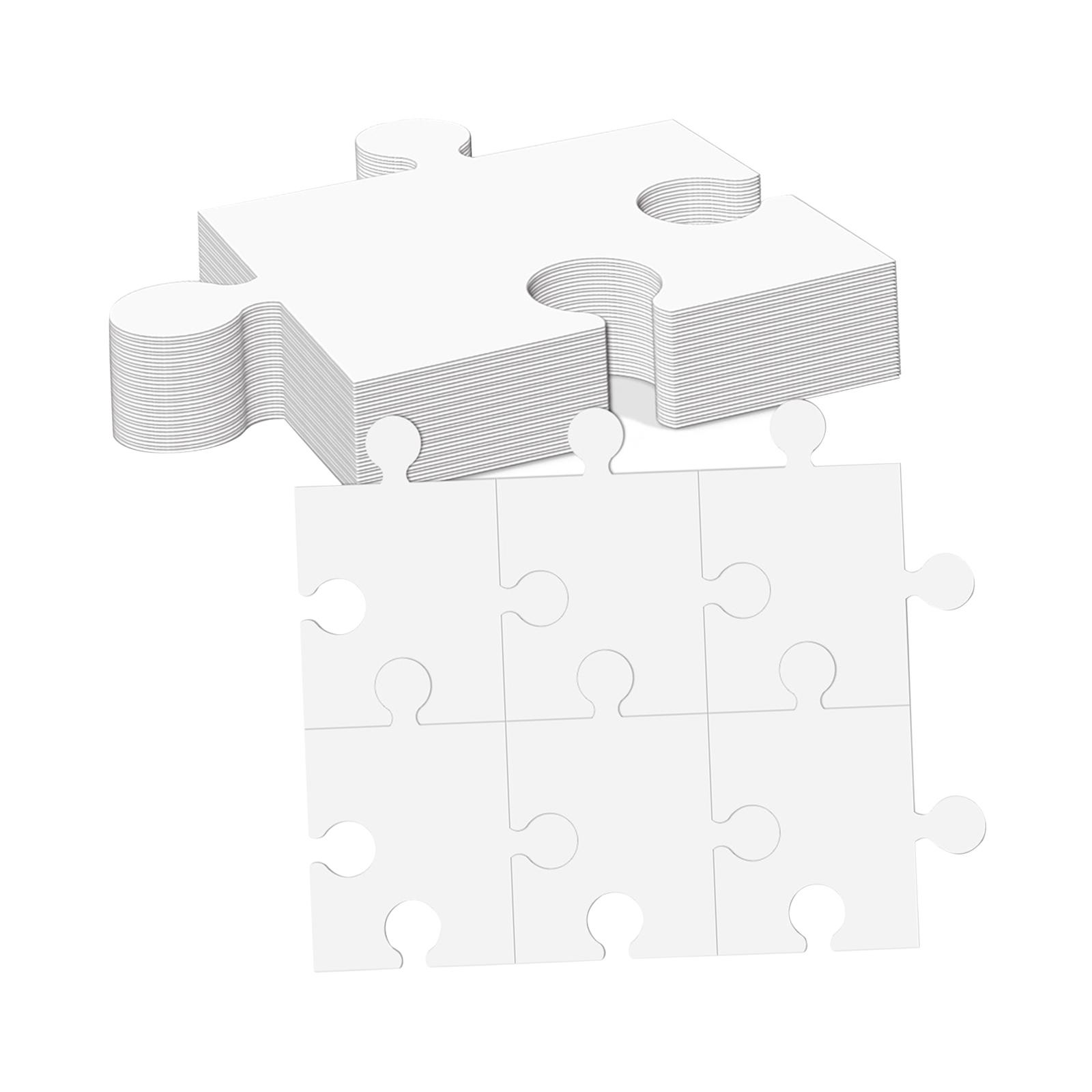 Puzzle Blank White - Quebra-Cabeças em Papelão Branco em Branco,