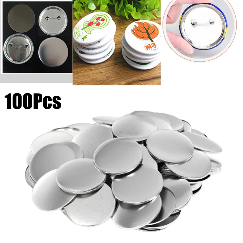 Button Badge Blank - 100 Peças de Botões em Branco