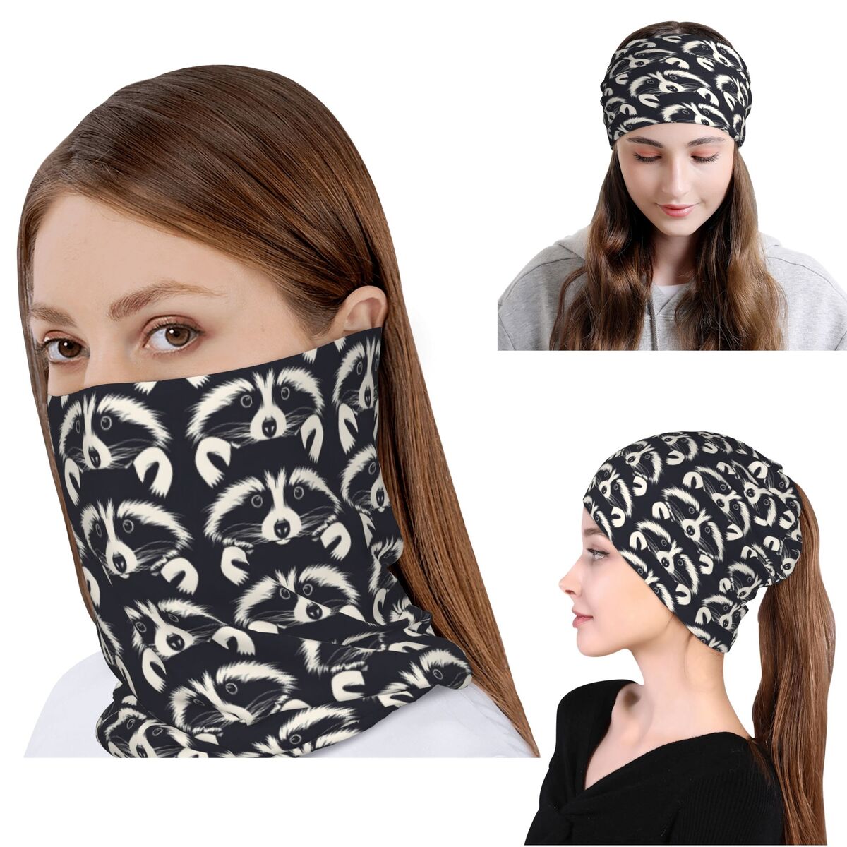 Bandana Blank White - Bandana com estampa de rosto de
