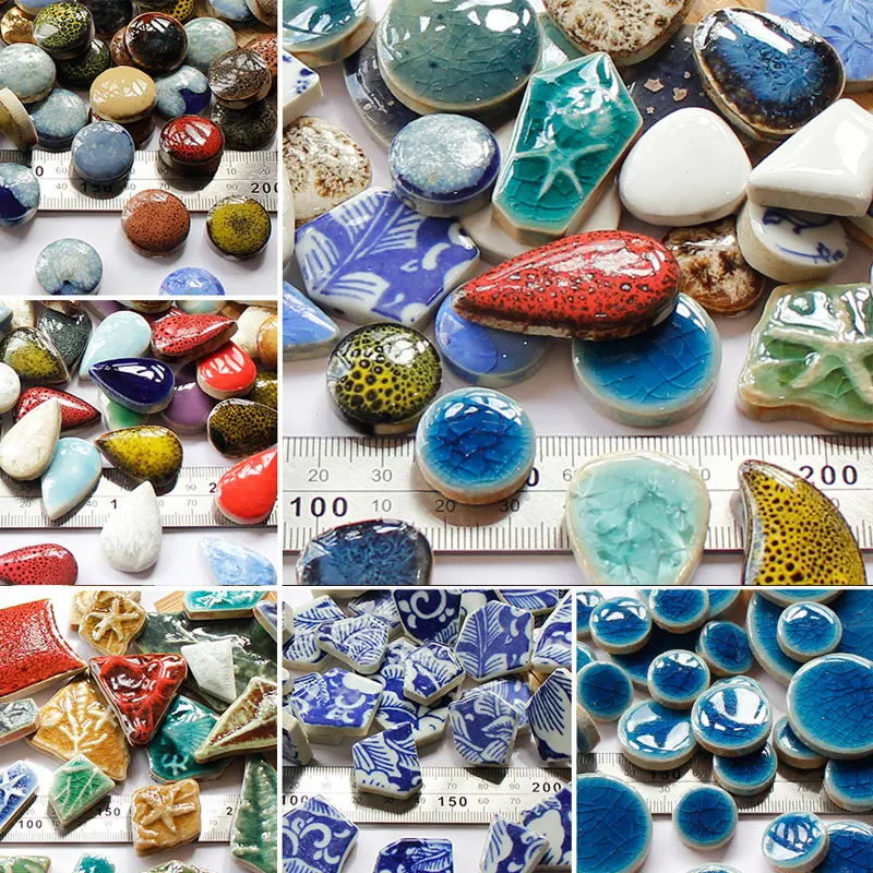 Ceramic Tile Blank - Multi Color Oval mosaico cerâmico, DIY