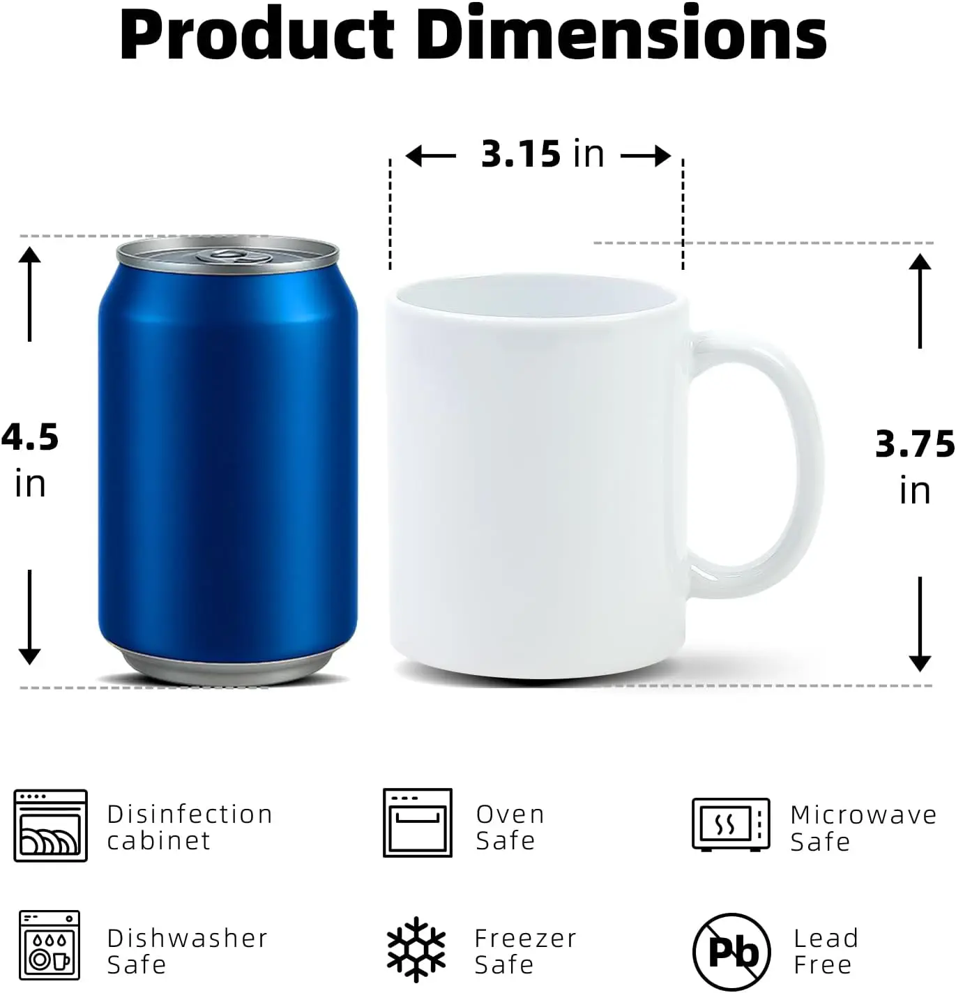 Canecas para Sublimação 11 oz, - Sublimation Mug White avaliação e preço