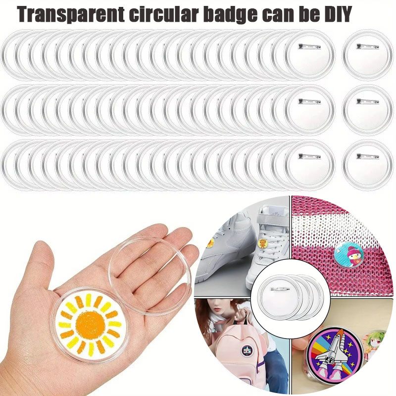 10/20PCS Botões Redondos Trans - Button Badge Blank avaliação e preço