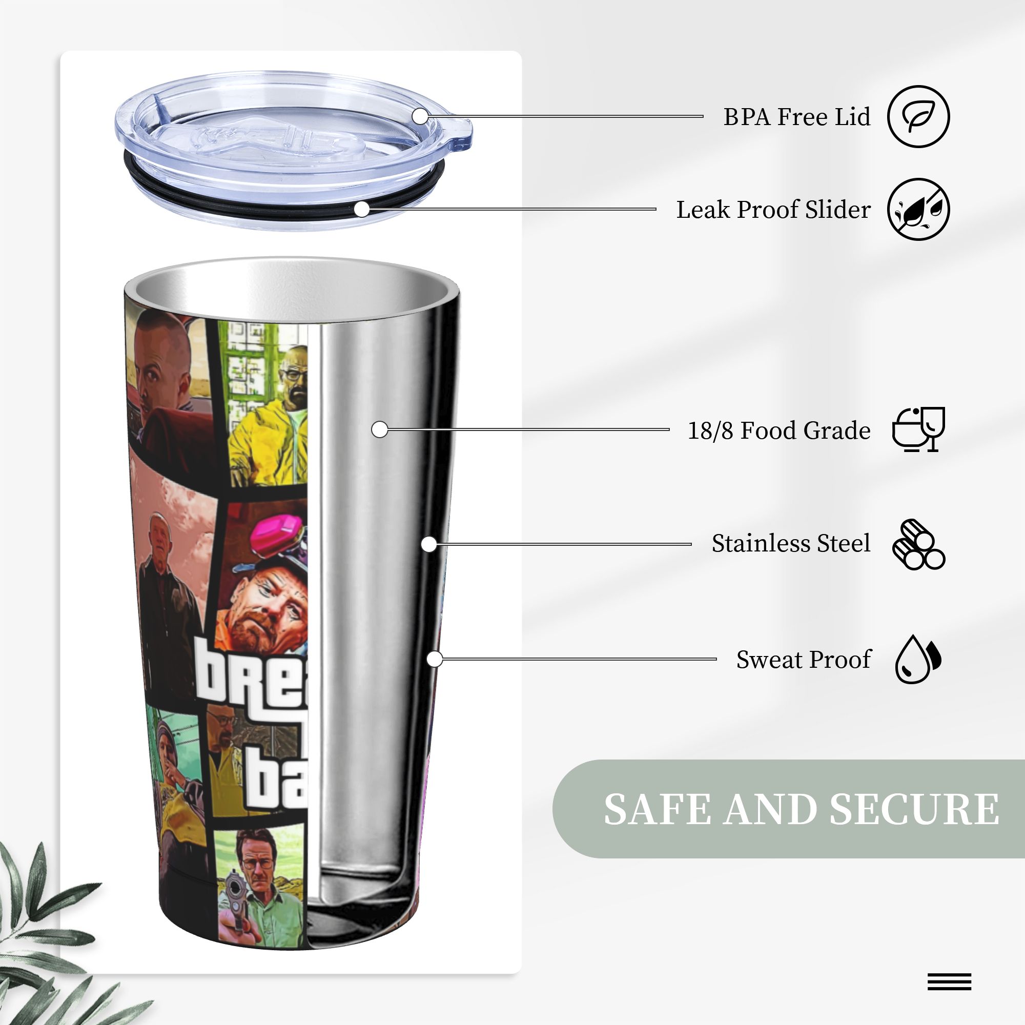 Copo Térmico Isolado Breaking  - Tumbler 20Oz White avaliação e preço