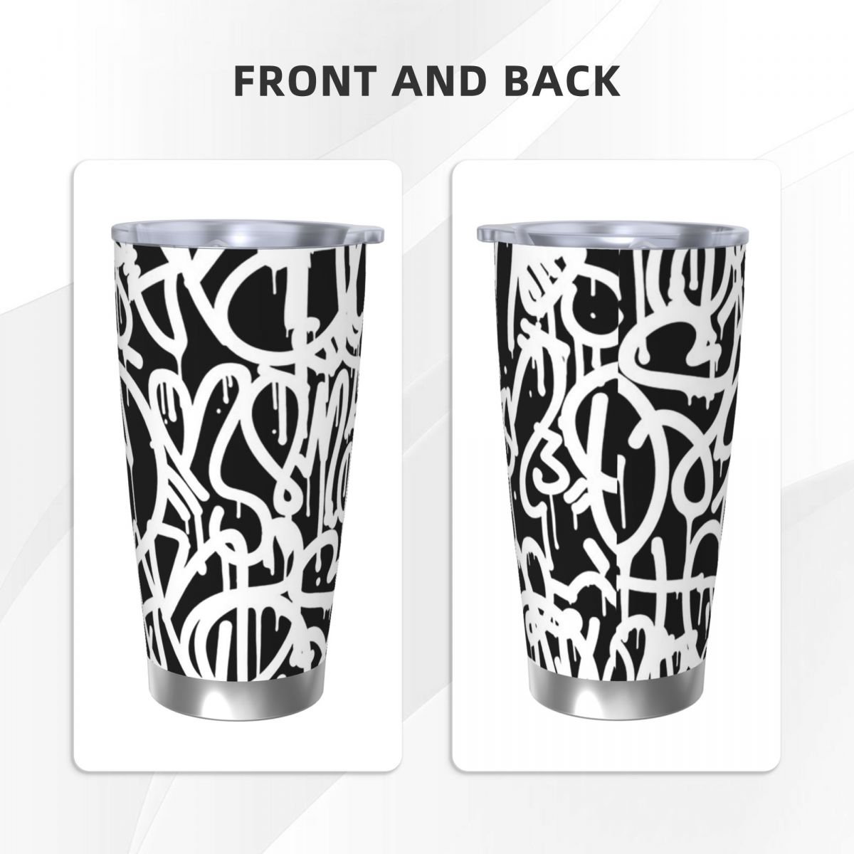 Preto e branco graffiti copo d - Tumbler 20Oz White avaliação e preço