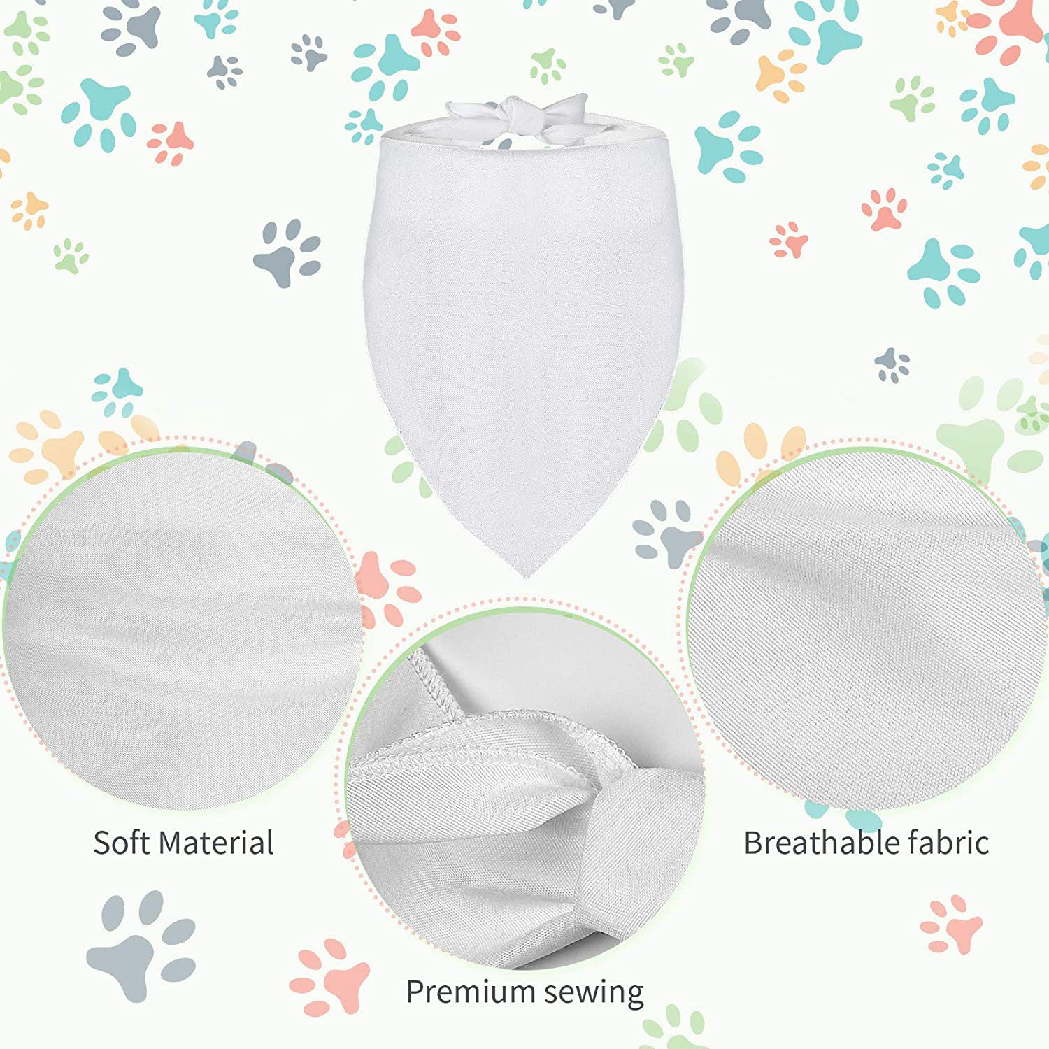 100 peças sublimação em branco - Bandana Blank White avaliação e preço