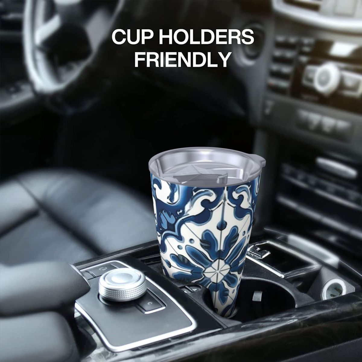Azul e branco majolica padrão  - Tumbler 20Oz White avaliação e preço