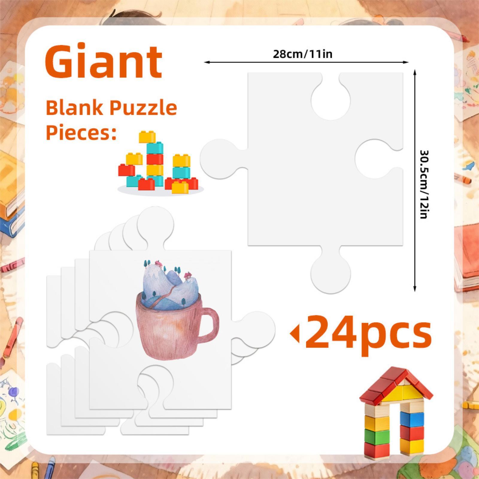 24 Peças de Quebra-Cabeças em  - Puzzle Blank White avaliação e preço